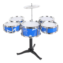 儿童架子鼓初学者练习鼓宝宝爵士鼓乐器音乐玩具五鼓1-3-6岁 蓝色