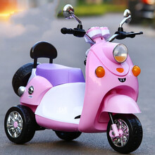 儿童电动摩托车小孩三轮车儿童摩托车可充电男女宝宝玩具电瓶童车遥控可坐人 大款粉双驱动大电机+超大电瓶 +早教+彩灯