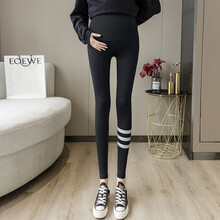 敏潮格伦孕妇打底裤春款夜光鲨鱼皮芭比瑜伽外穿运动裤潮妈孕妇裤网红 黑色 3XL