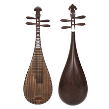 京炫（JINGXUAN)鸡翅木琵琶乐器凤尾做旧贝雕初学入门儿童练习琴演奏款 鸡翅木相圈贝雕面板做旧可定制