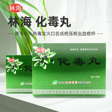 林海 化毒丸 10丸 清热解毒用于小儿热毒实火口舌生疮牙根出血疮疖疹后余毒不净 5盒装