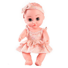 仿真智能婴儿会唱歌早教洋娃娃陪睡全软搪胶洗澡娃娃男女孩儿童玩具礼物 270粉色小花裙（女娃） 35厘米+无声版
