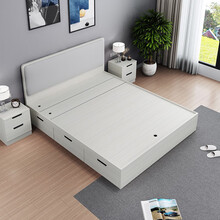 意卡芙 床 抽屉床北欧简约高箱床1.8米板式收纳床小户型卧室1.5多功能储物床 高箱床+床头柜1个（思乡铜色） 1500mm*2000mm