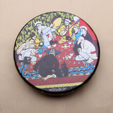 新疆手鼓20厘米 民族乐器实木手工牛皮手鼓舞蹈手鼓 地毯人物 15厘米