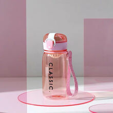 羊羊飞腾 儿童男女士学生夏天运动健身随手杯子户外便携大容量饮水壶夏季喝水杯 弹跳直饮盖400毫升粉色+茶隔