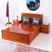 承古堂红木家具缅甸花梨（学名：大果紫檀）高低床实木中式卧房床榻原木明式双人床 双人床