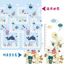 双面XPE折叠宝宝爬行垫 婴儿爬爬垫 加厚泡沫游戏地垫幼儿童游乐园 婴儿学步爬行垫 海洋世界+树屋200cm*180cm*1.5cm