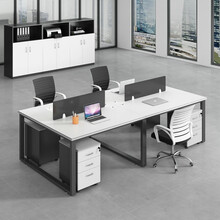 秉戈 上海办公桌椅组合 职员桌 现代简约办公家具 四人位办公台 员工桌 屏风办公桌 工位 电脑桌 经典黑白 定制款式颜色费用（请勿拍联系客服）