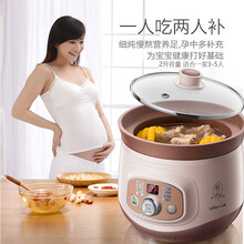 小熊（Bear） 电炖锅 紫砂煲电炖盅电砂锅BB熬粥煮粥煲粥宝宝辅食煲汤锅  2L