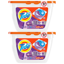 汰渍Tide三合一/二合一洗衣凝珠洗衣球盒装三色焕彩护色护衣防串色组合机洗凝缩洗衣液 薰衣草香氛2合1护色防串色21颗2盒，共42颗