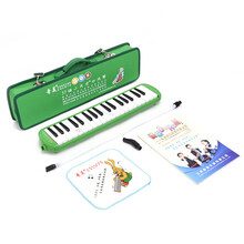 原装奇美 口风琴37键32键儿童中小学生男女孩入门课堂教学比赛用琴41键宽音域专业演奏成人乐器 小天才37键绿色帆布硬包+教材