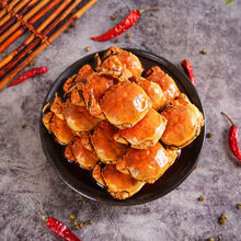 香辣蟹罐装一元蟹小螃蟹熟食即食海鲜全母蟹大闸蟹麻辣蟹钳小零食 375克全母1罐(香辣味)