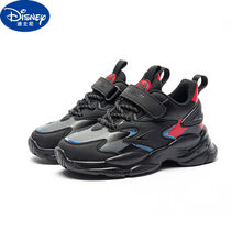 【反季清仓】迪士尼同款20冬季童鞋男童运动鞋加绒保暖中大童休闲鞋儿童二棉鞋 黑色 26