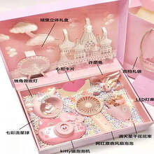 泡泡机礼盒装女生礼物精致少女心风扇套装送闺蜜女友生日创意生日礼物抖音网红同款 泡泡机+风扇+兔+花束+夜灯+LED灯 +立体礼盒