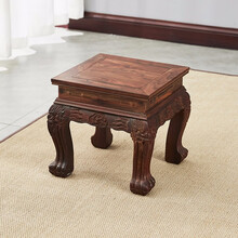 世书实木虎脚凳客厅家具明清古典换鞋凳实木小方凳雕花