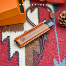 one leather 一皮柚子一代二代电子保护套皮套挂绳植鞣牛皮定制 棕色带充电口