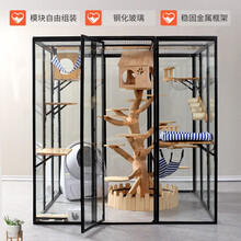 喵丽丝猫笼子超大号自由空间猫别墅猫乐园猫舍宠物店室内家用猫屋实木 玻璃模块（单片装） 184*60cm