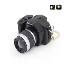 姒桀 儿童相机儿童玩具 单反照相机  迷你仿真照相机模型钥匙扣  带闪光灯快声 黑色