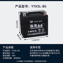 摩托车电瓶12v通用免维护12v9a踏板车125助力110弯梁YTX7A干电瓶蓄电池 YTX5A(小公主巧格100)