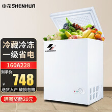 申花【送货上门】家用小冰柜 冷藏冷冻小冰箱 单温卧式冷柜保鲜柜 制冷快声音小空间大外观美小巧不占地 160A228【省电款 一级能效】