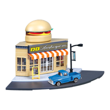 美驰图迷你儿童玩具拼装玩具套装法拉利兰博基尼合金模型车 快餐店（包含一辆皮卡合金小车）