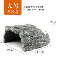 爬将军乌龟躲避洞穴躲避屋豹纹守宫黄缘造景小大乌龟晒台爬台爬宠乌龟窝 大号【单躲避】