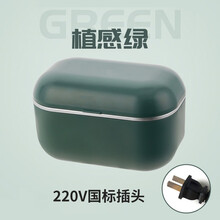 满得利 304不锈钢加热保温饭盒可插电 免注水加厚便携电热饭盒保温便当盒 植感绿(国标插头)