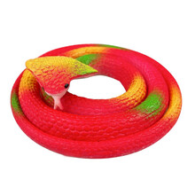 儿童仿真眼镜蛇小玩具恶搞整蛊道具男孩软胶假蛇动物模型 红色眼镜蛇