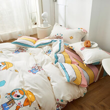 曼娅奴家纺全棉被套床上用品全棉单被套双人全棉被罩单件 被套单件 被罩 被套纯棉 小甜甜米 160*210cm