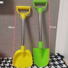 儿童沙滩玩具铲子和桶套装宝宝小桶挖沙玩沙子工具男孩大号沙滩铲 钢杆尖平铲两件套