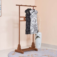 寻古红木家具非洲鸡翅木（学名：非洲崖豆木）卧室落地实木衣帽架中式仿古室内鞋柜挂衣架一体 B款：长88*宽42*高154cm