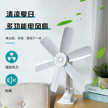 小风扇大风力夹扇迷你学生宿舍床头小型多功能电风扇台扇壁扇苏兴 简约灰六页夹扇-标配