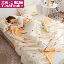 雅鹿·自由自在 被子被芯家纺 夏凉被空调被夏被 可机洗水洗单人双人儿童夏天薄被子被芯 花香 150*200cm