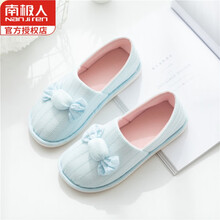 南极人孕妇月子鞋产后做月子软底舒适防滑2021新款春夏季外出可穿女秋季包跟透气厚底鞋室内产妇天拖鞋好 蓝色 S(适合35-36脚)
