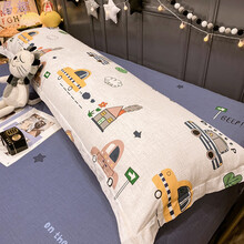 带枕套情侣枕一体家用1.8米长款枕头双人1.5护颈枕芯内胆侧睡 1.5m床双人枕-嘟嘟小车(枕芯+枕套)