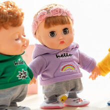 儿童电动仿真娃娃婴儿会学说话的洋娃娃走路唱歌跳舞男女孩公主玩具 紫色小女娃 音乐走路娃娃（礼盒包装）