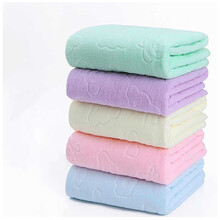 DRONTAL超纤维压花小熊毛巾加厚吸水清洁毛巾 颜色随机 一条 30*60