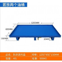 防渗漏托盘化学品防泄漏托盘油桶危废液体仓库二次容器防漏油平台 深蓝色 650*1250*150MM
