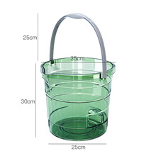 透明加厚水桶塑料桶家用大号储水桶手提桶学生洗衣桶宿舍洗澡桶子 大号透明绿