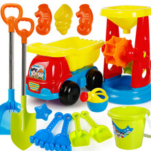 海边儿童沙滩玩具套装玩沙子挖沙男孩女孩宝宝沙漏铲子和桶决明子TX. 大桶沙漏13件套+沙滩车5件套