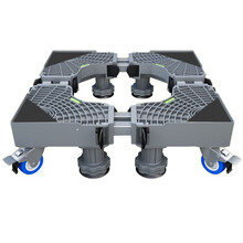 整理达人 通用空气能冰箱洗衣机空调底座 滑轮刹车升降架置物架底架子【双管+双锁】特大超稳4脚4单锁轮