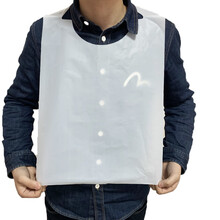 大人吃饭用的围嘴饭兜一次性火锅围兜餐饮塑料围裙防水防油围兜一次性成人logo定制 纯白款【100个】