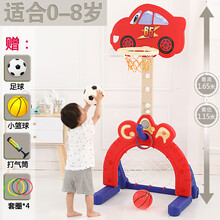 【六一儿童节】儿童玩具可升降篮球架男孩女孩玩具篮球多功能运动健身宝宝室内投篮框1-2-3-6周岁wj 汽车红色-不带音乐