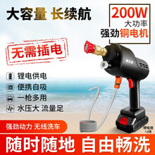 无线洗车机锂电高压洗车水枪家用充电便携式洗车神器 【双电池】短水枪+双喷头（无线洗车）