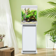 博宇（BOYU）鱼缸水族箱加热中型免换水过滤器水泵增氧生态鱼缸带柜子客厅家用小金鱼缸玻璃造景吧台地柜 MS-420鱼缸水族箱带柜子40*23*120cm 白色鱼缸