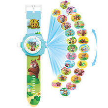 儿童玩具宝宝抖音女孩4-6-5岁男孩3奥特曼卡通投影发光手表 熊出没【24图投影】