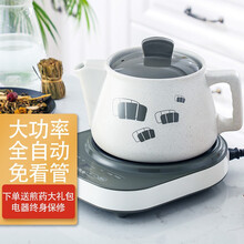 一壶百饮养生壶中药锅 煎药壶分体式智能全自动中药壶熬药罐陶瓷砂锅电子煮炖药锅电药煲机器熬中医壶家用 4L白壶G+灰白底座B（推荐）