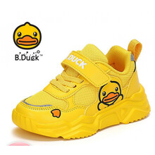 B.Duck小黄鸭童鞋男童运动鞋2021春季新款儿童网面透气跑步鞋防滑潮鞋 黄色(春秋网面鞋) 35码/内长约22.2cm