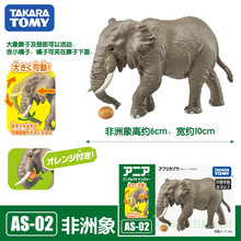 TOMY多美卡安利亚仿真海洋动物模型玩具海底动物大白鲨海龟海豚鲨鱼企鹅关节可动男孩女孩儿童玩具礼物 非洲象大象160564【含小橘子1个】