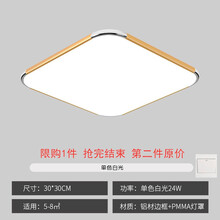 LED吸顶灯客厅灯简约现代大气家用长方形卧室灯餐厅阳台书房灯具 薄金30*30超亮白光